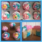 Cupcakes He or She Bloem/fondant