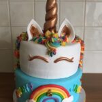 Unicorn taart: Regenboog